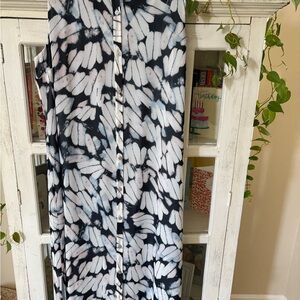 CAbi Black and White Maxi Dress